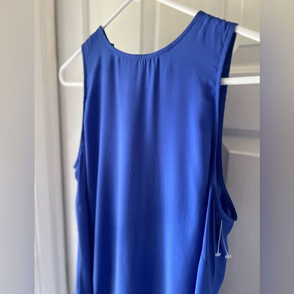 Marie Oliver Womens 100% Silk Paige Fringe Sleeveless Tank Blouse Blue Size 3 - Picture 2 of 5